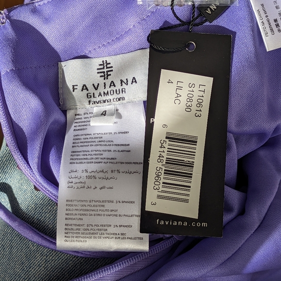 NWT FAVIANA Charmeuse Heat-Stone Patterned Dress | Size 4 Small - Picture 8 of 14